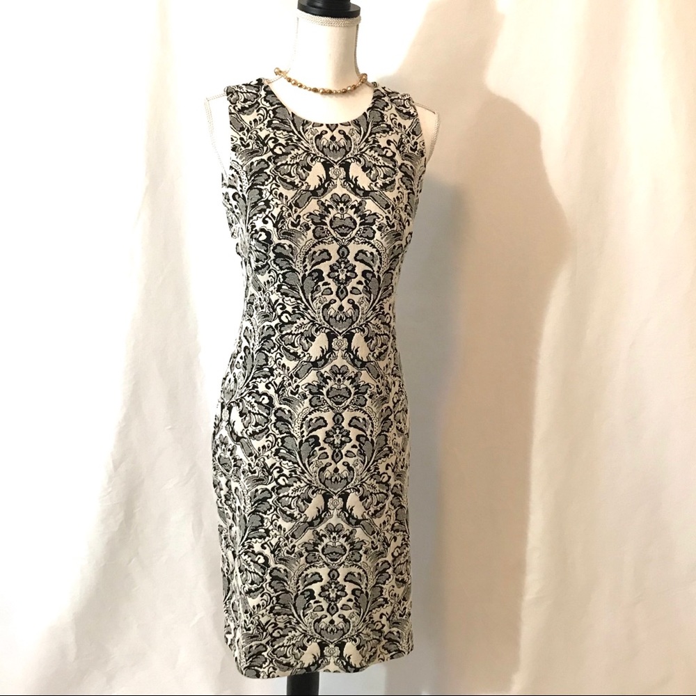 J. McLaughlin Black & Off-White Sheath Dress